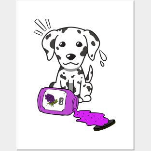 Naughty Dalmatian Spills a jar of grape jam! Posters and Art